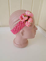 Пов'язка на голову рожева з квіткою Kapriss
