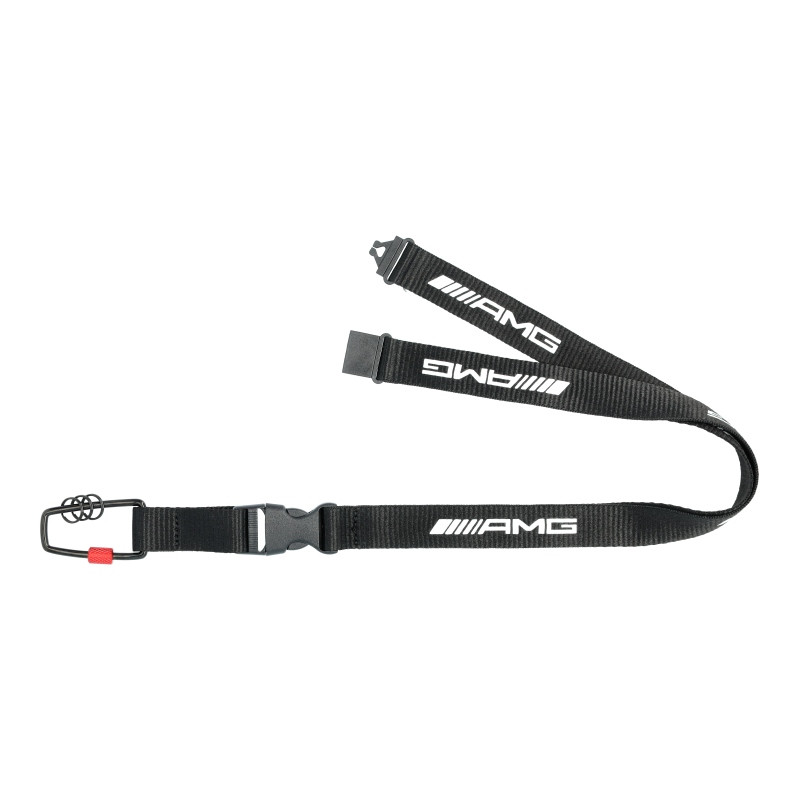 Стрічка з карабіном для ключів Mercedes AMG Lanyard, black / white, артикул B66955311