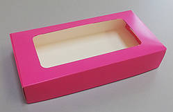 Картонна упаковка для цукерок рожева 220*110*40