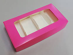 Упаковка для еклерів рожева 220*110*40