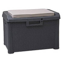 Сундук пластиковий Santorini Plus 125 л антрацит із подушкою Toomax