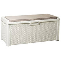 Сундук пластиковий Santorini Plus 550 л молочний білий із подушкою Toomax