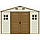 Сарай пластиковий Woodside 325x247x231 см слонова кістка, коричневий дах, фото 3