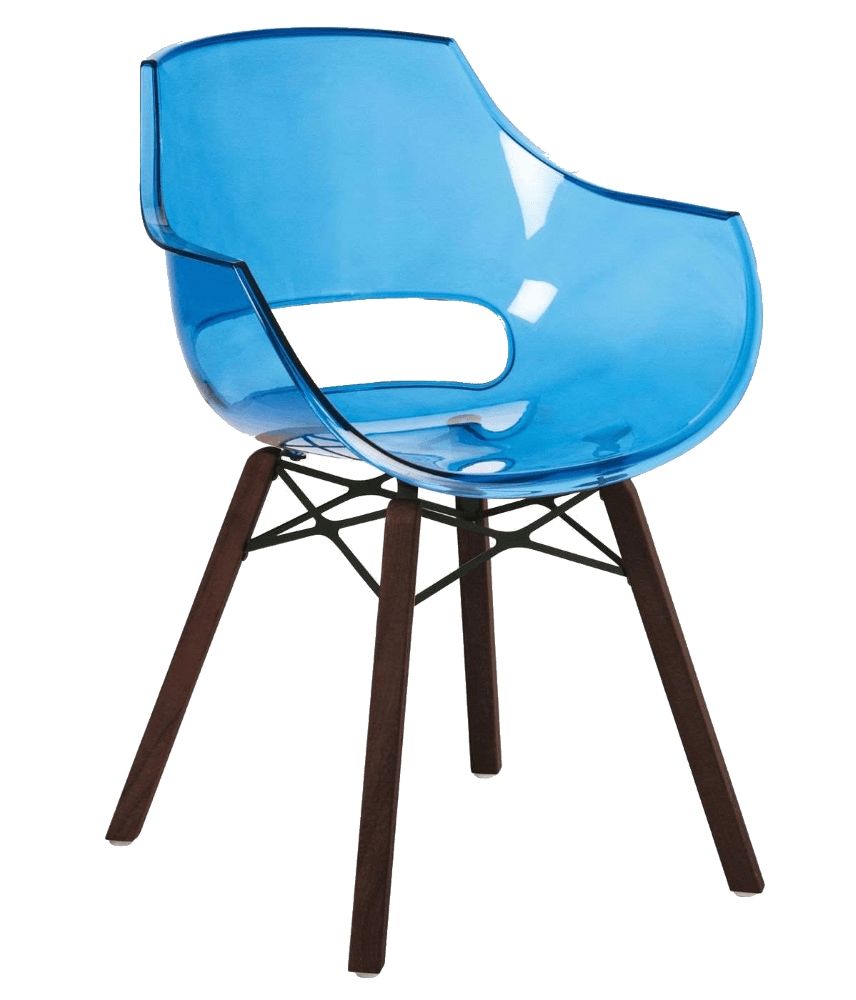 Крісло Papatya Opal Wox Iroko прозоро-синій