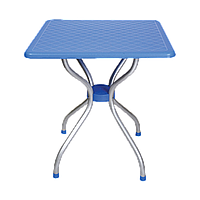 Стол квадратный Irak Plastik Alfa 70x70 голубой