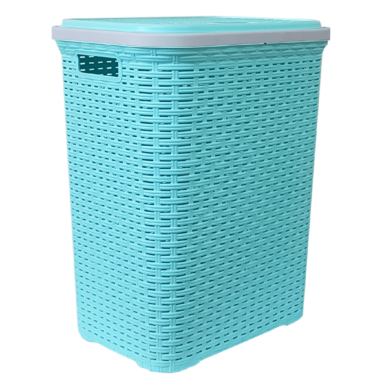 Кошик для білизни під ротанг 56 л бірюзовий