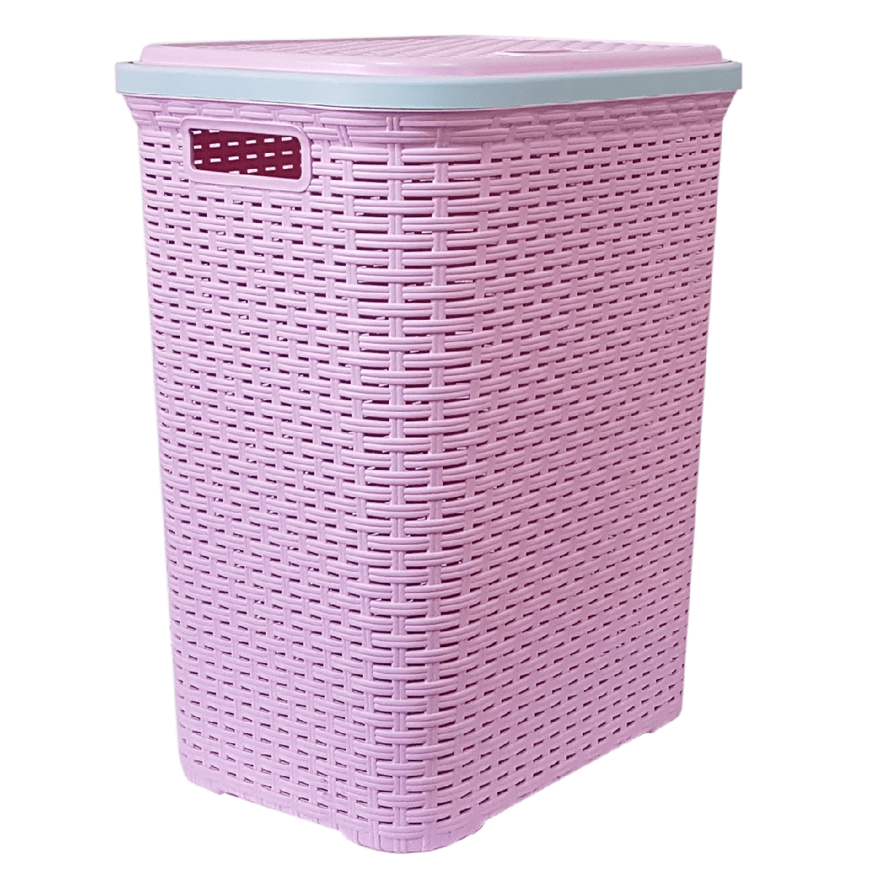 Кошик для білизни під ротанг 56 л рожевий