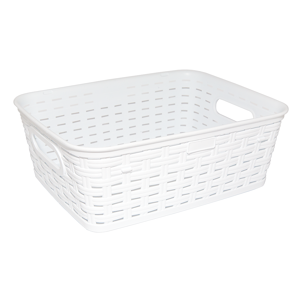 Кошик під ротанг з ручками 2,5 л білий, фото 1