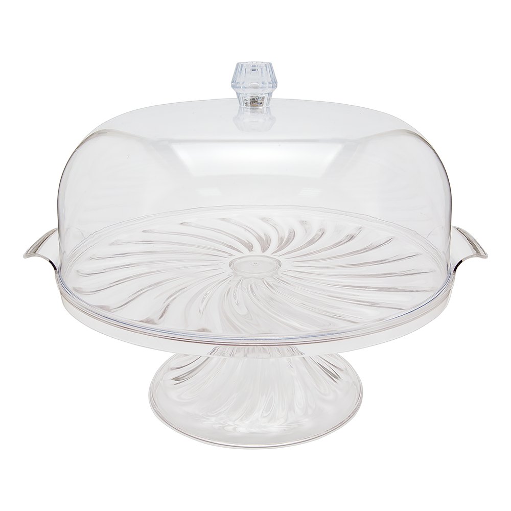 Тортівниця Кристал із підставкою прозора