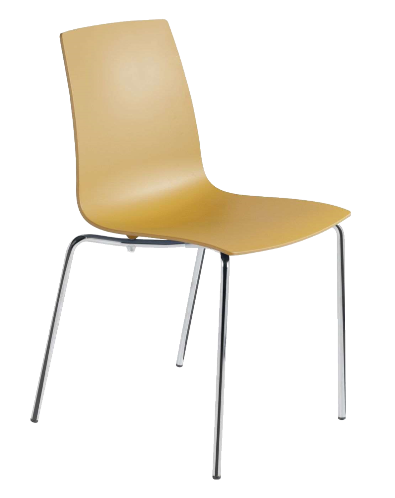 Стілець Papatya X-Treme S матовий жовтий, низ хром