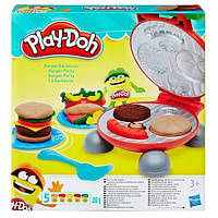 Детский игровой набор с пластилином Hasbro Play Doh Бургер гриль, 5 цветов