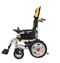 Складана електрична коляска для інвалідів з підголовником MIRID D6036C. Літієва батарея – 20аг., фото 3