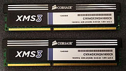 4GB 2*2GB DDR3 1600MHz Corsair XMS3 PC3 12800U CL9 RAM Оперативна пам'ять