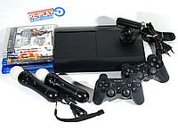 Игровая приставка Sony PlayStation 3 500GB (SUPERSLIM, прошивка HAN, в полном комплекте, +4 диска)