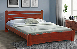 Ліжко двоспальне дерев'яне Сабріна Мікс меблі, колір темний горіх / горіх/ каштан