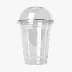 Пластиковий стакан 300мл з купольною кришкою Туреччина  - 50шт/уп одноразовий для коктейлів, лимонадів