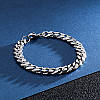 Чоловічий срібний браслет металевий, чоловічий ланцюжок цепочка на руку, сталевий, фото 10