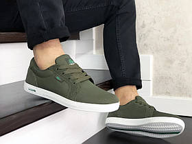 Чоловічі кеди Lacoste спортивні темно зелені