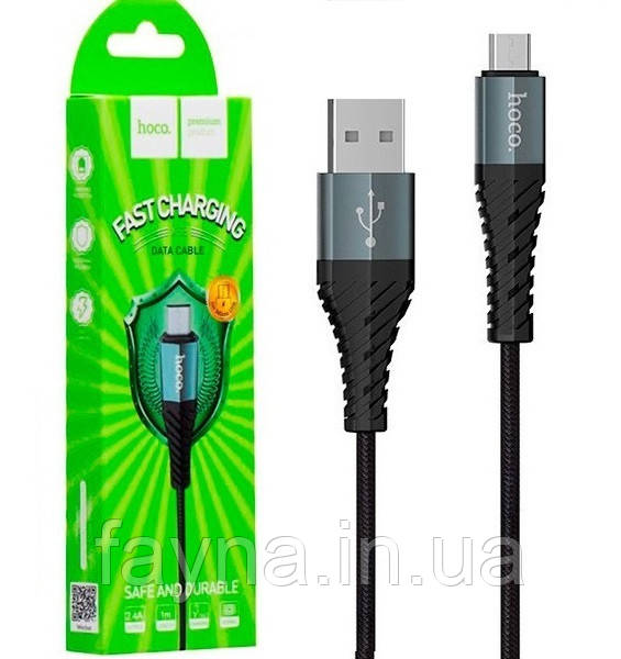 Кабель HOCO Micro USB X38 ⁇ 1m, 2.4 A ⁇ чорний