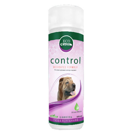 Шампунь для собак і котів схильних до алергії, EcoGroom Control, 250 мл, фото 1