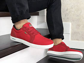 Чоловічі кеди Lacoste стильні молодіжні червоні