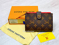 Кожаный кошелек Louis Vuitton Луи на застежке, кошельки кожаные женские, брендовые кошельки в расцветках