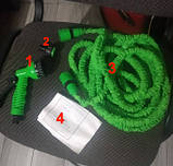 Шланг Xhose 7 режимів для поливу 30м метрів зелений для городу з пістолет розпилювач, фото 4