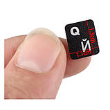 Наклейка на клавіатуру, основа чорна символи білі (російська та англійська), фото 2