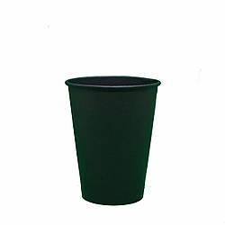 Стакан чорний паперовий одноразовий з подвійною ламінацією 400мл - 50мл/уп без малюнка для кави латте