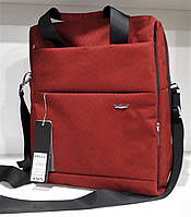 Молодежный рюкзак городской красный на одно отделение тканевый надежный под документы А4 Dolly 395