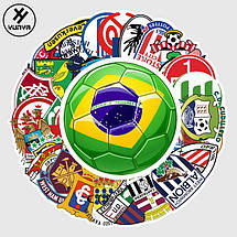 Набір вінілових наклейок стикерів Футбол Клуби Стикербомбінг на автотелефон ноутбук стіну 50 шт., фото 3