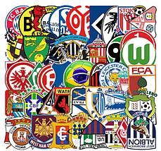 Набір вінілових наклейок стикерів Футбол Клуби Стикербомбінг на автотелефон ноутбук стіну 50 шт., фото 4