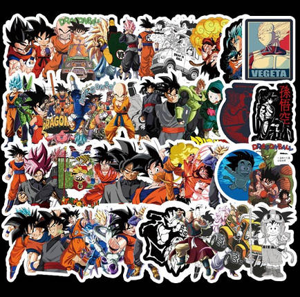 Набір вінілових наклейок стикерів Аніме Dragon Ball Стікербомбінг на авто телефон ноутбук стіну 54 шт., фото 3