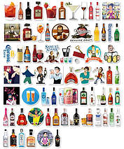 Набір вінілових наклейок стикерів Пляшка Стікербомбінг на автотелефон ноутбук стіну 67 шт., фото 3