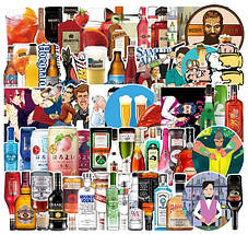 Набір вінілових наклейок стикерів Пляшка Стікербомбінг на автотелефон ноутбук стіну 67 шт., фото 4