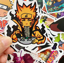 Набір вінілових наклейок стикерів Наруто Naruto No2 Аніме Стикербомбінг на автотелефон ноутбук стіну 50 шт., фото 4