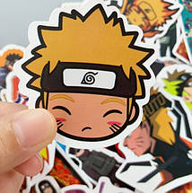 Набір вінілових наклейок стикерів Наруто Naruto No2 Аніме Стикербомбінг на автотелефон ноутбук стіну 50 шт., фото 5