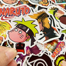 Набір вінілових наклейок стикерів Наруто Naruto No2 Аніме Стикербомбінг на автотелефон ноутбук стіну 50 шт., фото 6