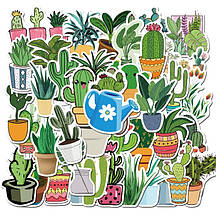 Набір вінілових наклейок стикерів (наклейок) рослинині Стикербомбінг на авто телефон ноутбук стіну 45 шт., фото 2