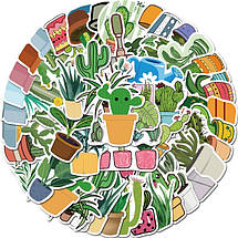 Набір вінілових наклейок стикерів (наклейок) рослинині Стикербомбінг на авто телефон ноутбук стіну 45 шт., фото 3