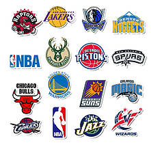 Набір вінілових наклейок стикерів (наклейок) Баскетбол NBA Стікербомбінг на автотелефон ноутбук стіну 32 шт., фото 3