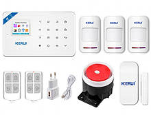 Комплект бездротової gsm WiFi сигналізації для 2-кімнатної квартири Kerui W18