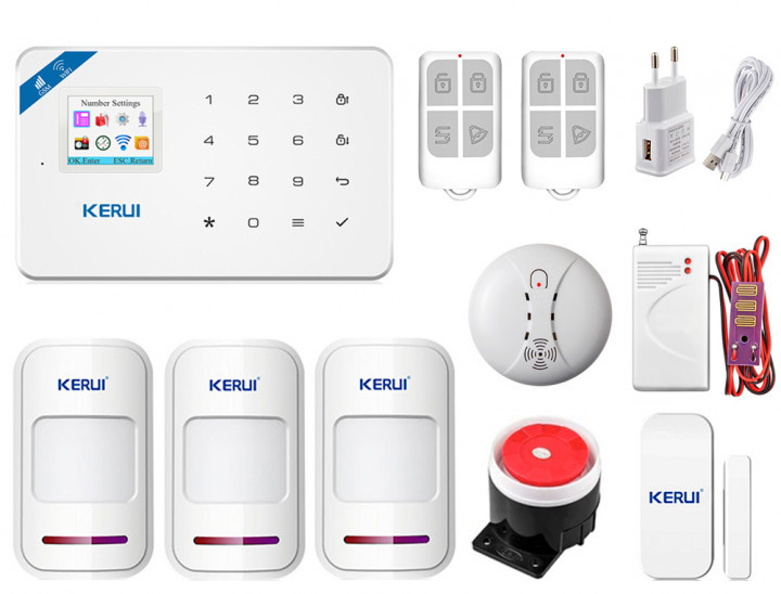 Комплект бездротовий gsm WiFi сигналізації Pro для 2-кімнатної квартири Kerui W18