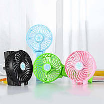 Портативний ручний або настільний міні вентилятор з USB зарядкою Mini Fan білий, фото 2
