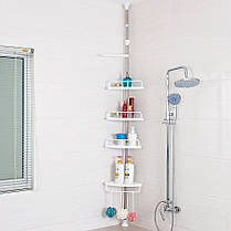 Багатомісна кутова полиця для ванної Multi Corner Shelf 4 рівня пластикових полиць для ванної, фото 3