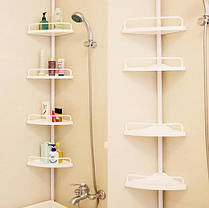 Багатомісна кутова полиця для ванної Multi Corner Shelf 4 рівня пластикових полиць для ванної, фото 3