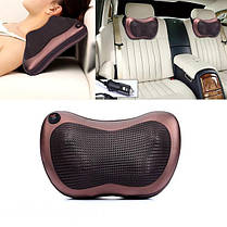 Роликовий масажер для спини і шиї Massage pillow GHM 8028 | масажна подушка | масажер з підігрівом, фото 2