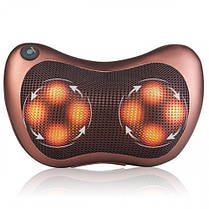 Роликовий масажер для спини і шиї Massage pillow GHM 8028 | масажна подушка | масажер з підігрівом, фото 3