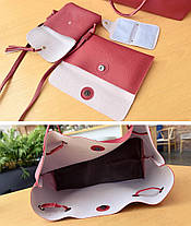 Жіноча сумка LADY BAG 2B Бордова | Комлект жіночих сумок 4 в 1, фото 3