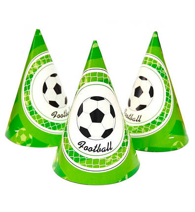 Ковпачки на день народження "Футбол" (5шт.), висота - 15 см, фото 1